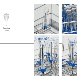 Khay rửa bình định mức ống nghiệm có thể thay đổi độ cao - Steelco