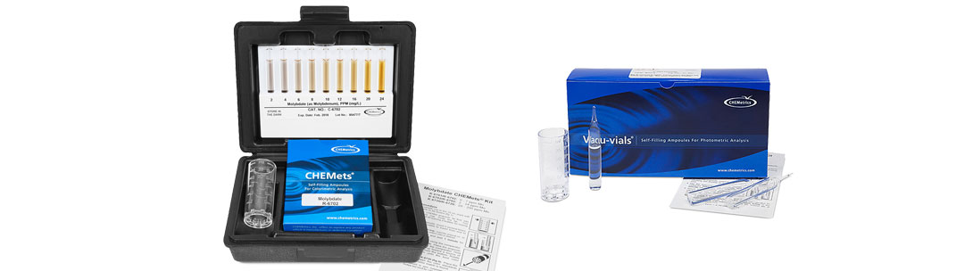 Phân tích nước Test kit kiểm tra nhanh Molybdate trong nước – Chemetrics USA K-6701 và K-6702 hoặc K-6720