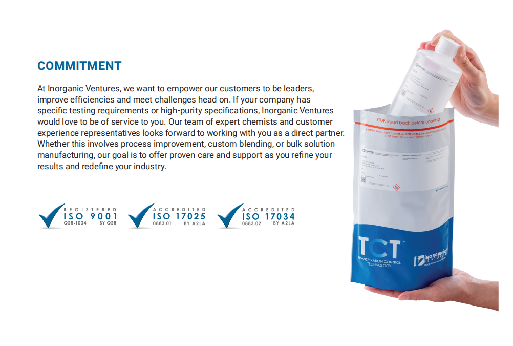 HÓA CHẤT CHUẨN INORGANIC VENTURES IV USA CÔNG NGHỆ TCT