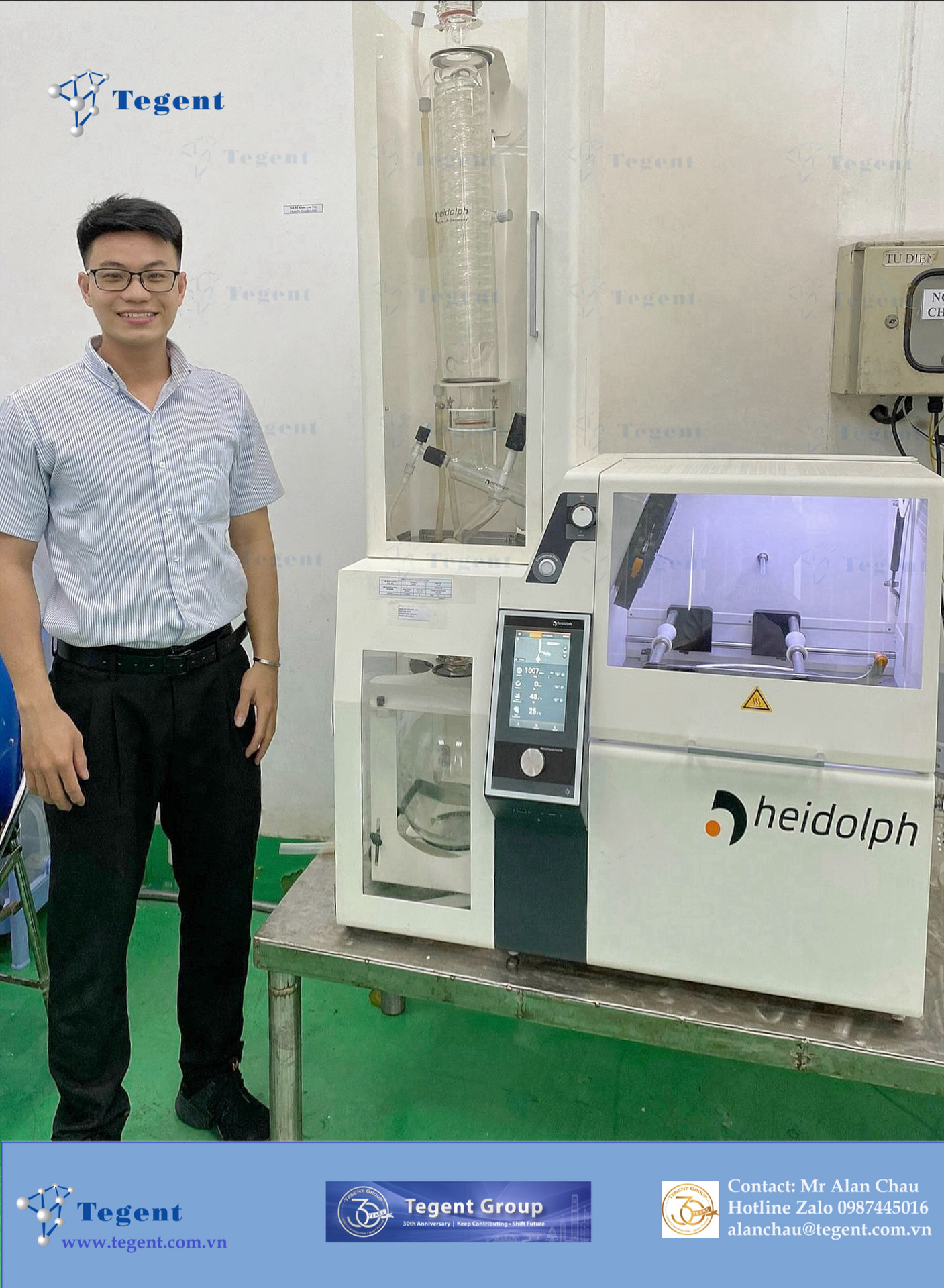 Máy cộ quay công nghiệp 20L Hei-VAP Industrial B with glassware AC