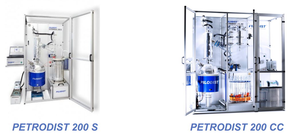 Thiết bị chưng cất hỗn hợp hydrocarbon nặng theo ASTM D5236 PETRODIST 200 Pilodist